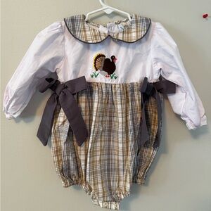 Busy Bees Smocked Plaid Turkey Bubble